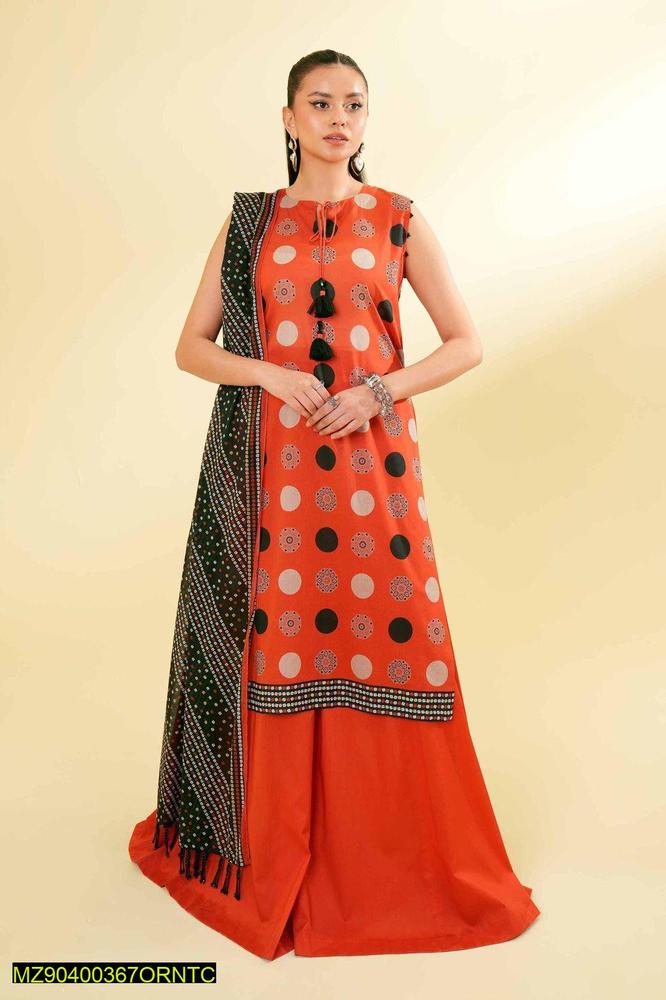 Women's Unstitched 3 Pcs Lawn Printed Suit