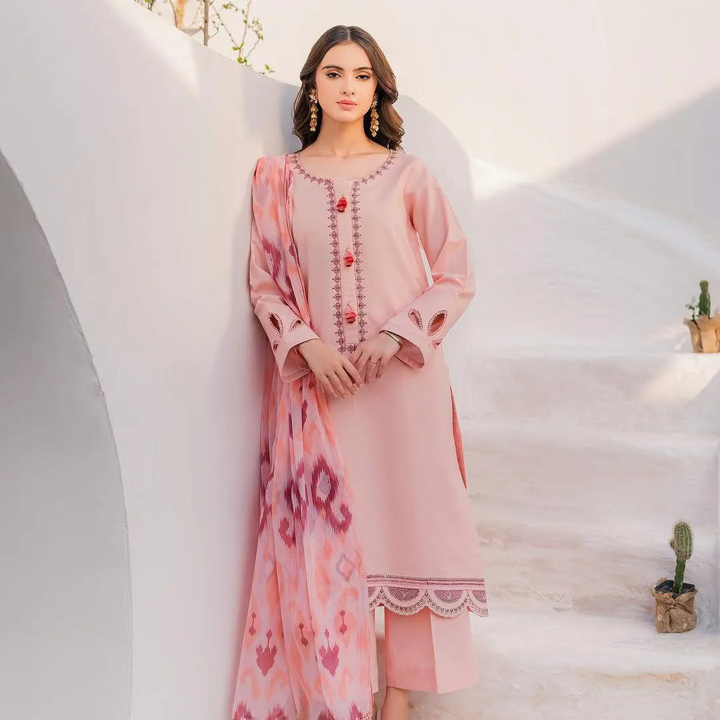 Women's Unstitched 3 Pcs Embroidered Suit