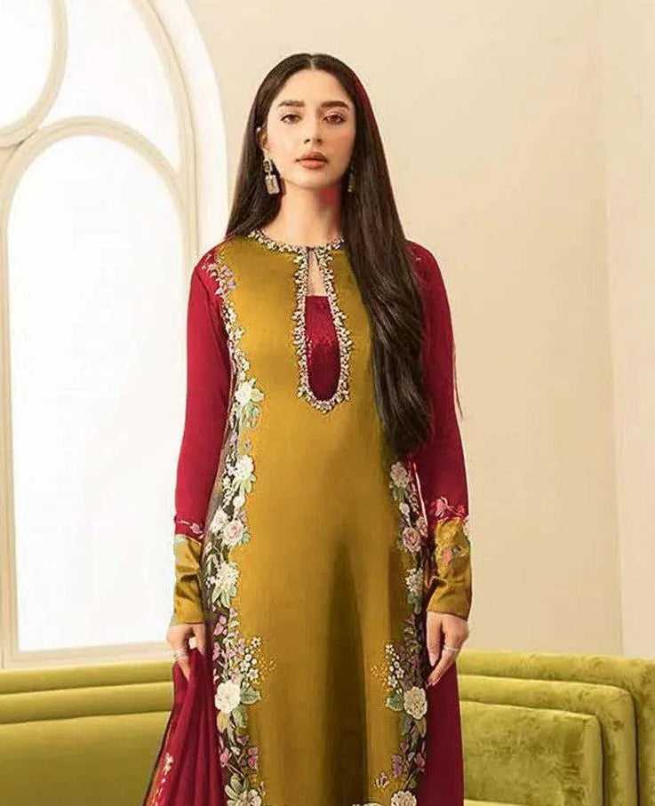 Women's Unstitched 3 Pcs Digital Print Suit