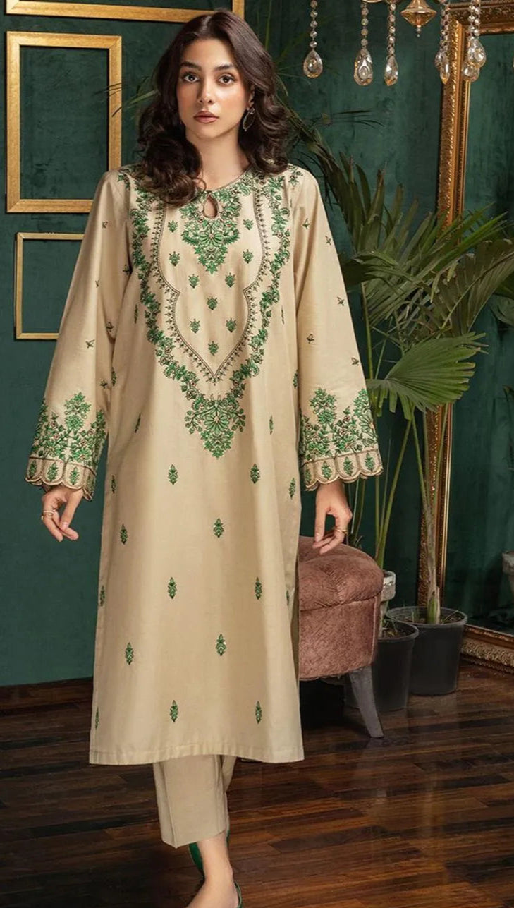Women's Unstitched 3 Pcs Embroidered Suit