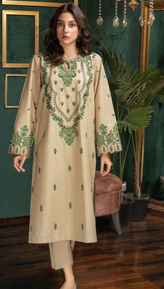 Women's Unstitched 3 Pcs Embroidered Suit