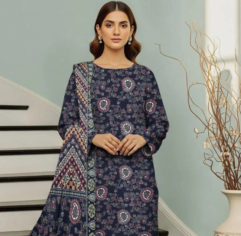 Women's Unstitched 3 Pcs Digital Print Suit