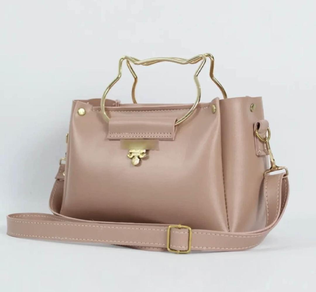 Girl's PU Leather Plain Hand Bag