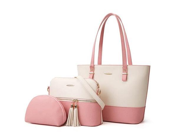 Girl's PU Leather Plain Tote Bag