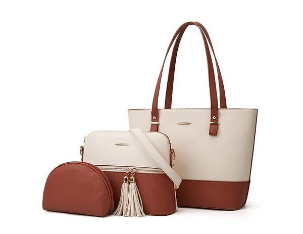 Girl's PU Leather Plain Tote Bag
