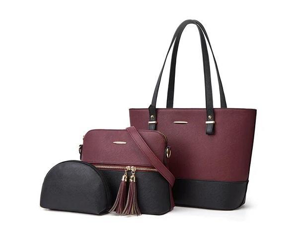 Girl's PU Leather Plain Tote Bag