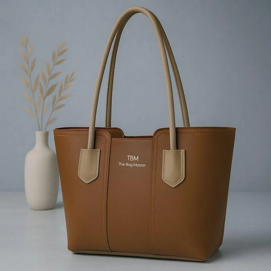 Women's Rexine Plain Tote Bag