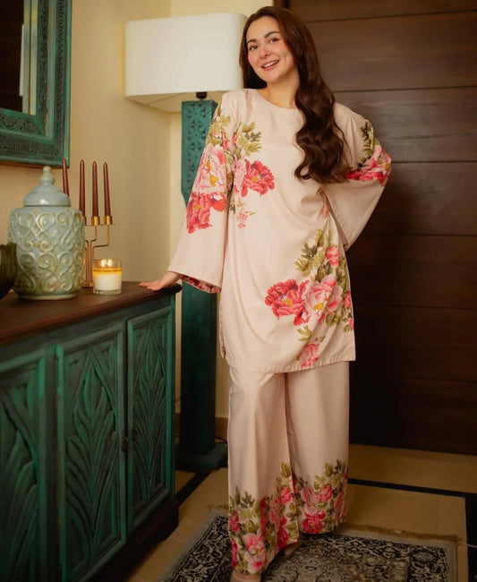 Women's Stitched 2 Pcs Swiss Lawn Printed Co-Ord Set