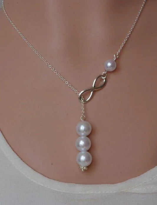 Stunning Pearl Stone Antique Plated Necklace