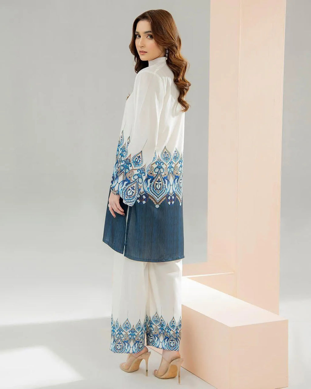 Women's Stitched 2 Pcs Swiss Lawn Printed Shirt And Trouser