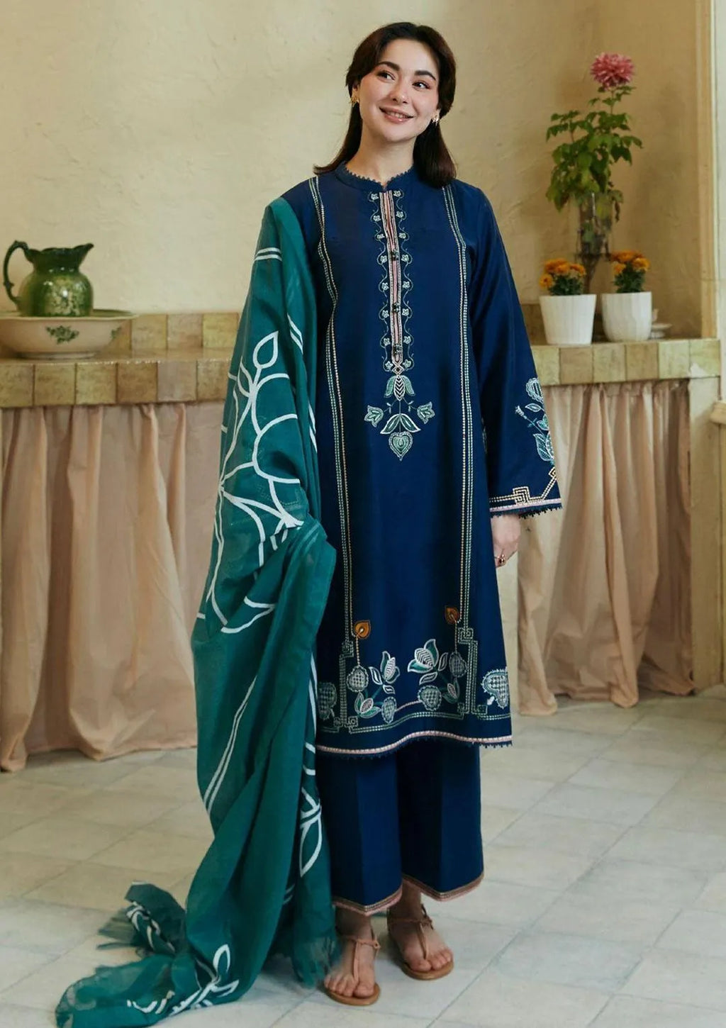 Women's Unstitched 3 Pcs Embroidered Suit