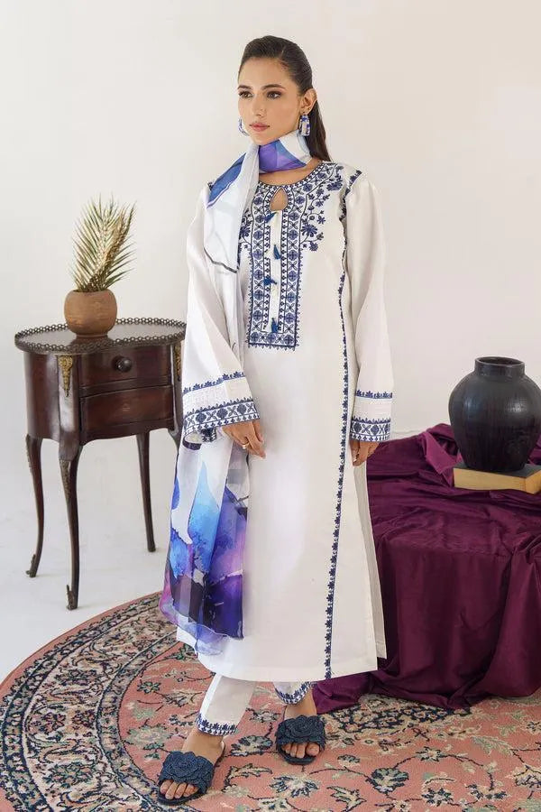 Women's Unstitched 3 Pcs Embroidered Suit