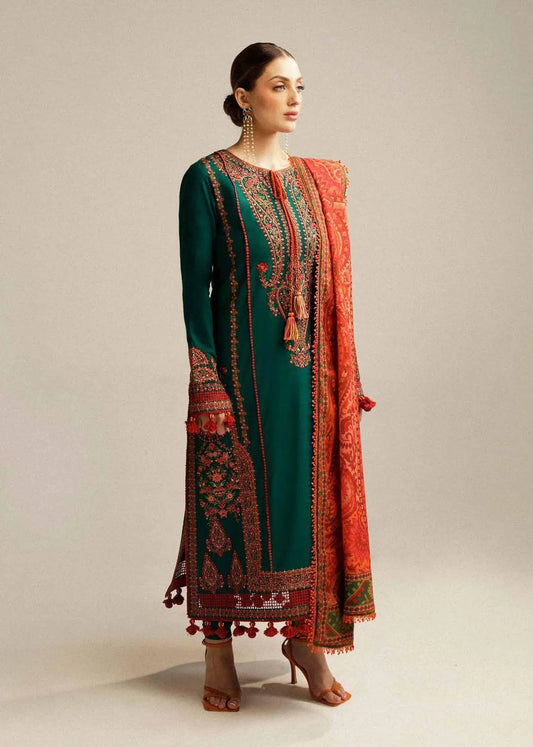 3 Pcs Women's Unstitched Embroidered Suit