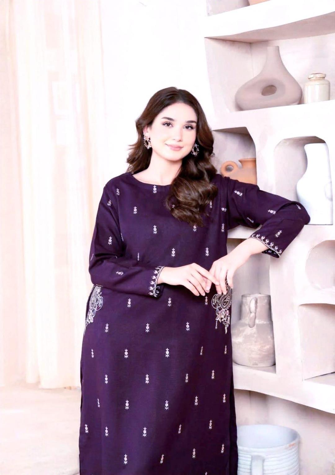 Women's Unstitched 2 Pcs Embroidered Suit