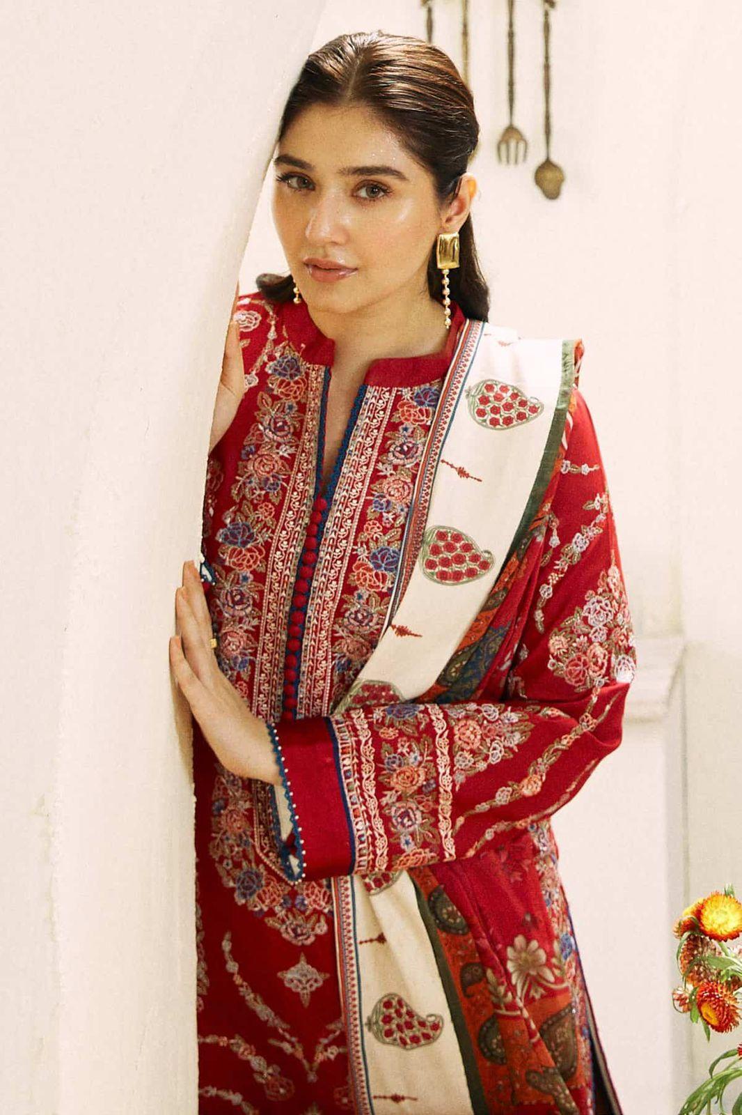Women's Unstitched 3 Pcs Embroidered Suit