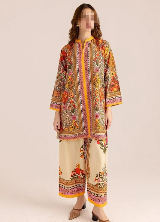 Women's Unstitched 2 Pcs Digital Print Suit