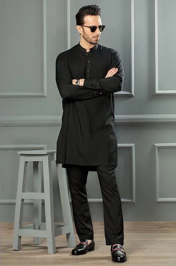 Men’s Stitched Wash And Wear 2 Pcs  Plain Shalwar Kameez