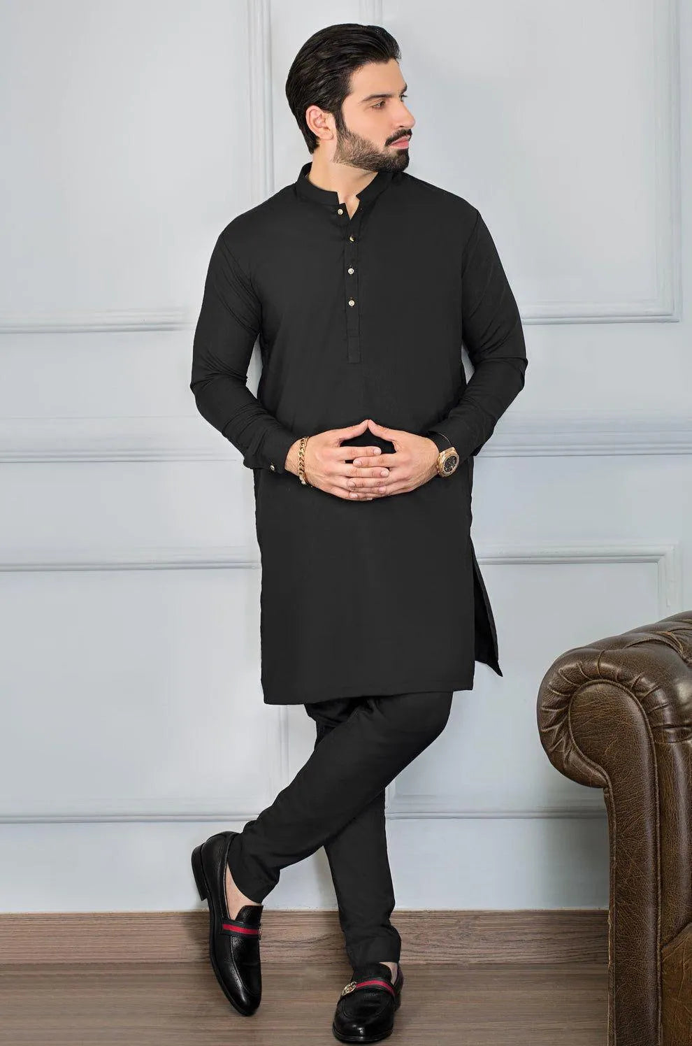 Men’s Stitched Wash And Wear 2 Pcs  Plain Shalwar Kameez