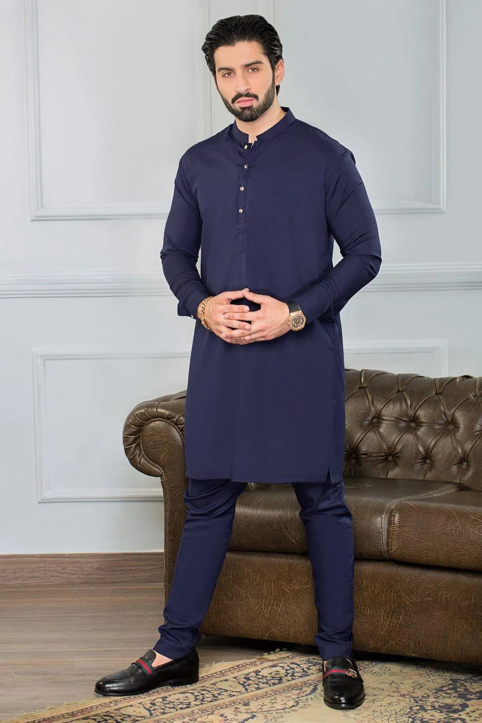 Men’s Stitched 2 Pcs Wash And Wear Plain Shalwar Kameez