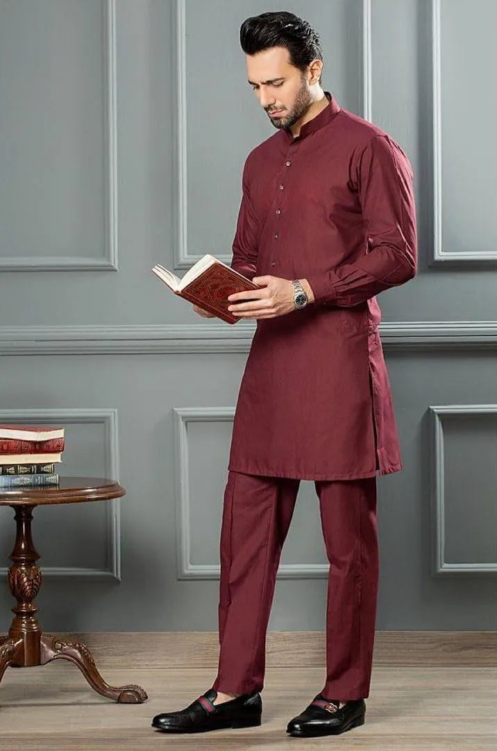 Men’s Stitched Wash And Wear 2 Pcs Plain Shalwar Kameez