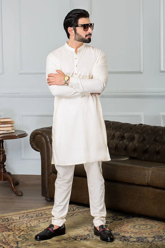Men’s Stitched 2 Pcs Wash And Wear Plain Shalwar Kameez