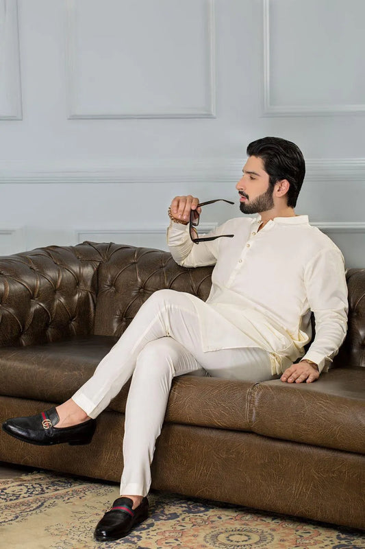 Men’s Stitched 2 Pcs Wash And Wear Plain Shalwar Kameez