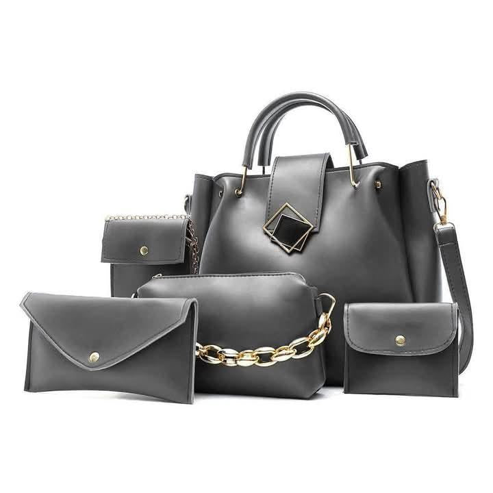 Women's Rexine Plain Hand Bag Set