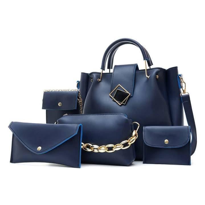 Women's Rexine Plain Hand Bag Set