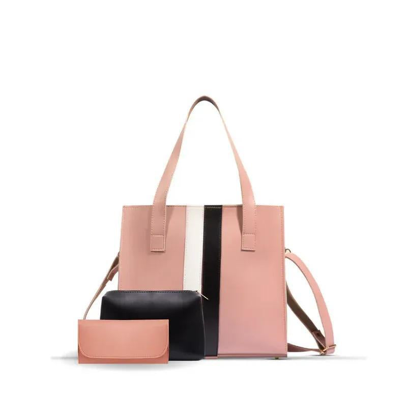 Women's Rexine Plain Hand Bag Set