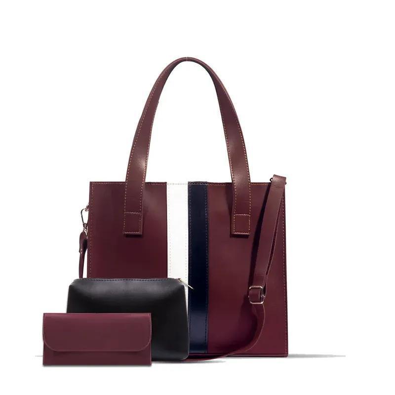 Women's Rexine Plain Hand Bag Set