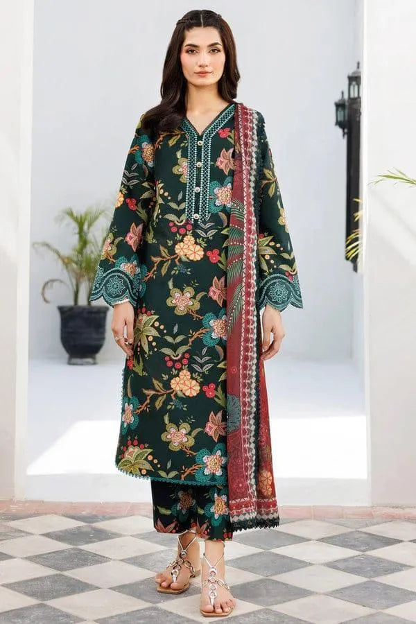 3 Pcs Women's Unstitched Printed Suit