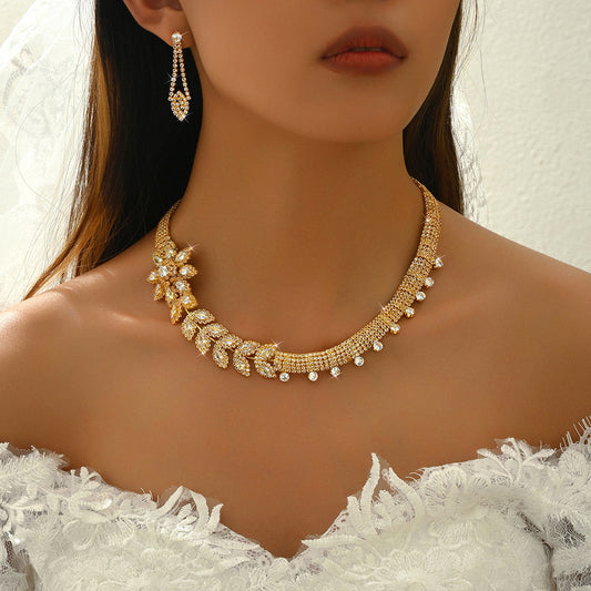 Gold Plated Jewelry set Naked Diamond Zircon