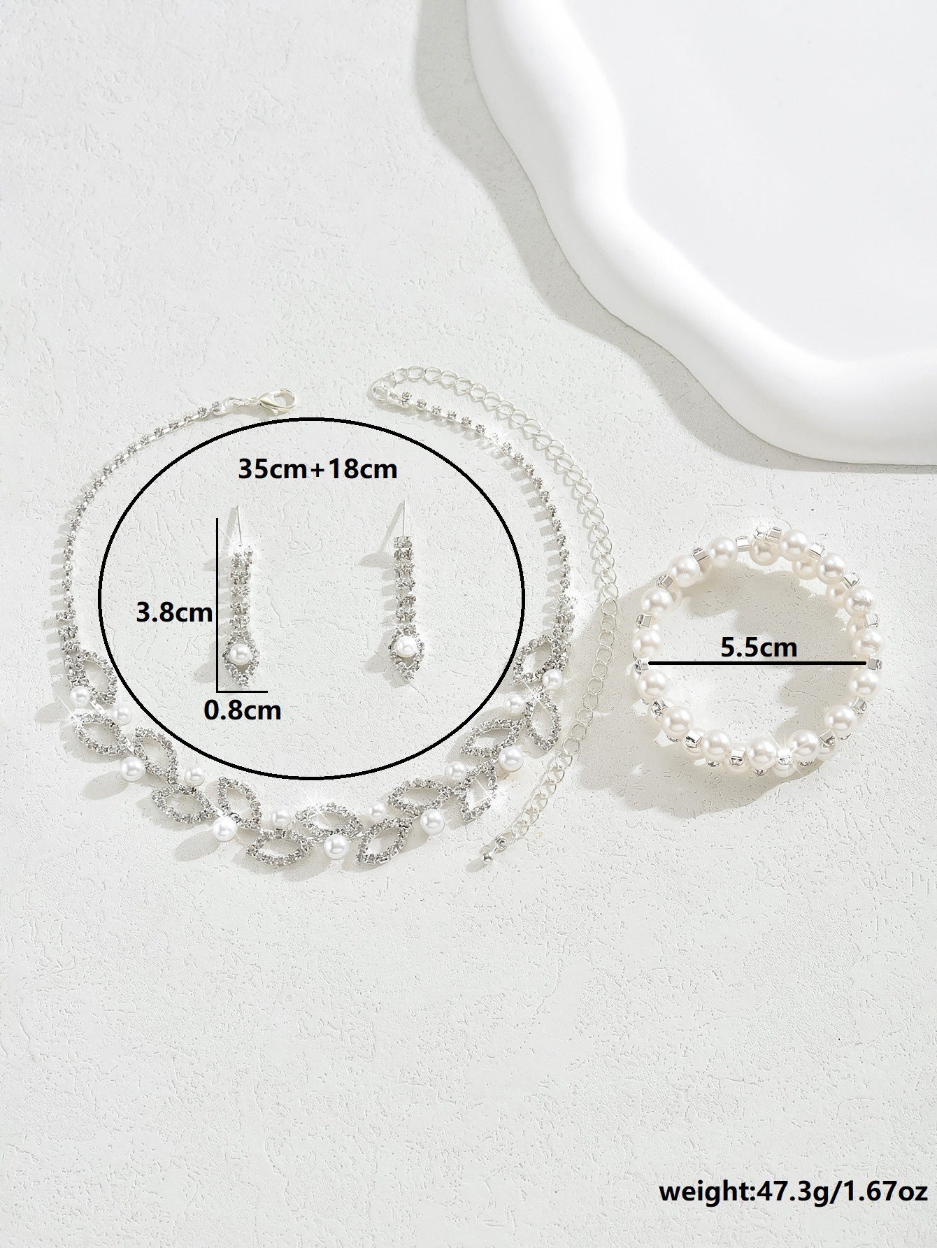 European and American fashion necklace earrings bracelet set